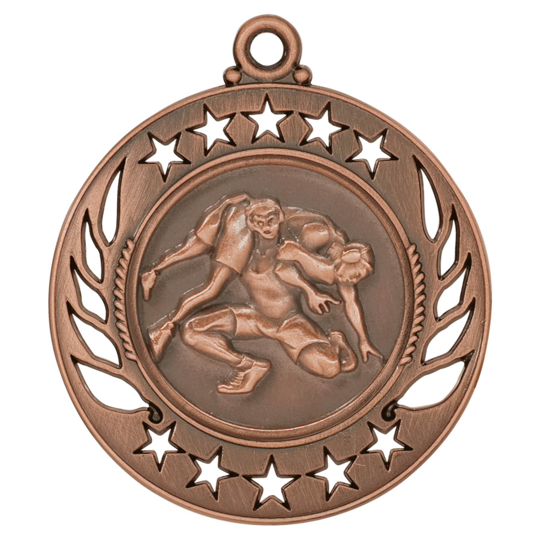 Antique Bronze 2 1/4" Wrestling Galaxy Medal