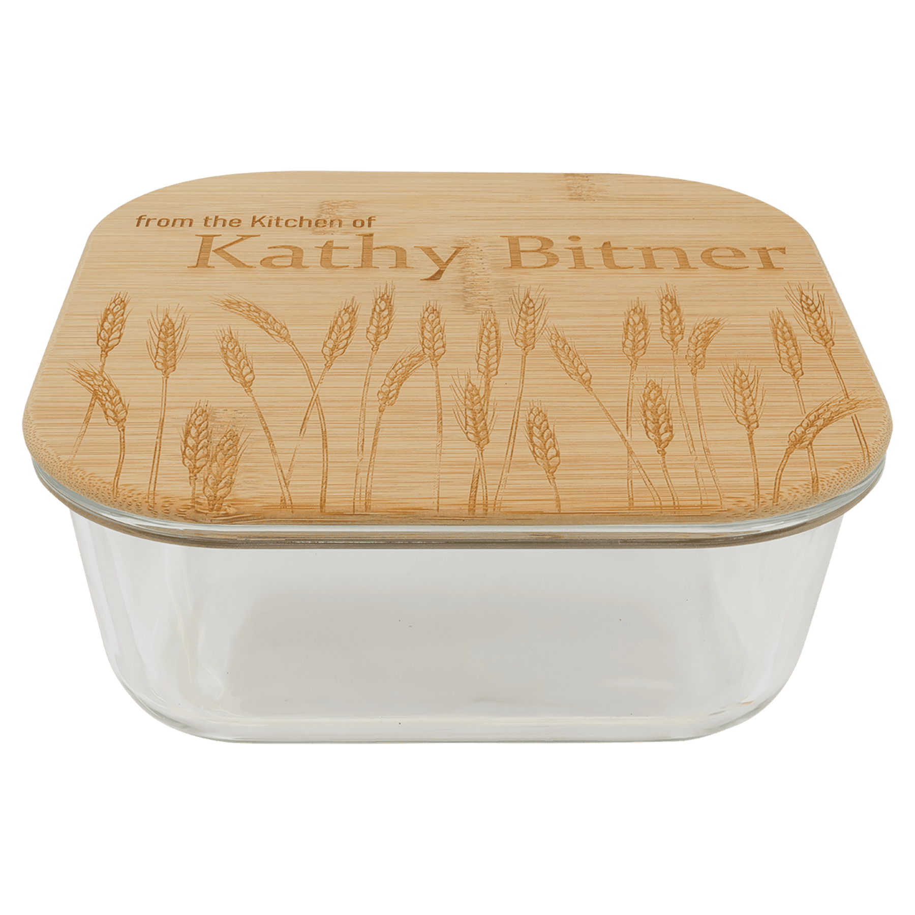37 oz. Square Glass Container with Bamboo Lid
