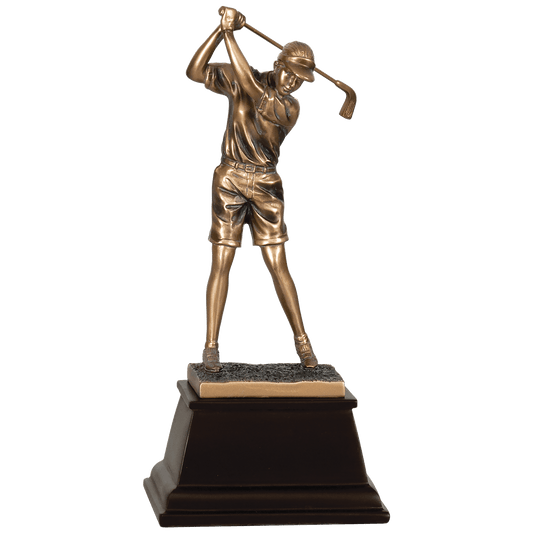 9 1/2" Bronze Female Golf Resin Award