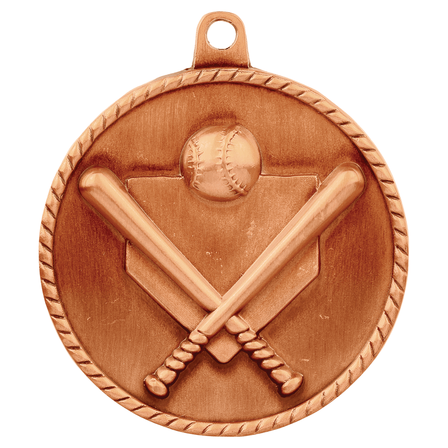 Antique Bronze 2" Baseball/Softball High Relief Medal
