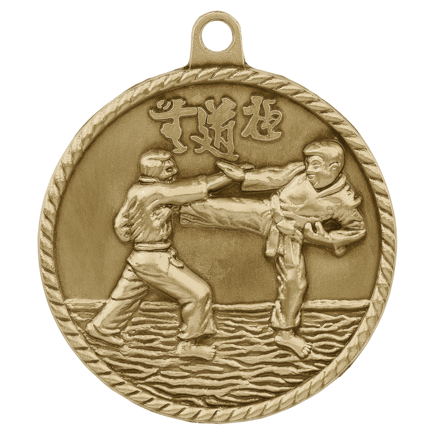 Antique Gold 2" Martial Arts High Relief Medal