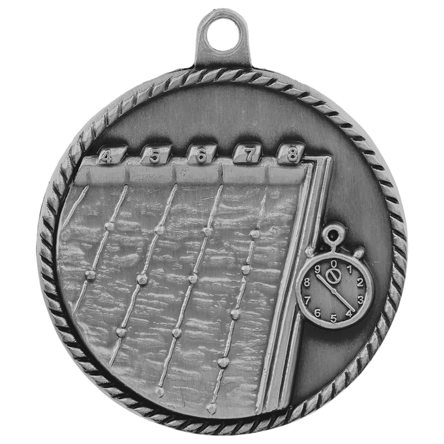 Antique Silver 2" Swimming High Relief Medal