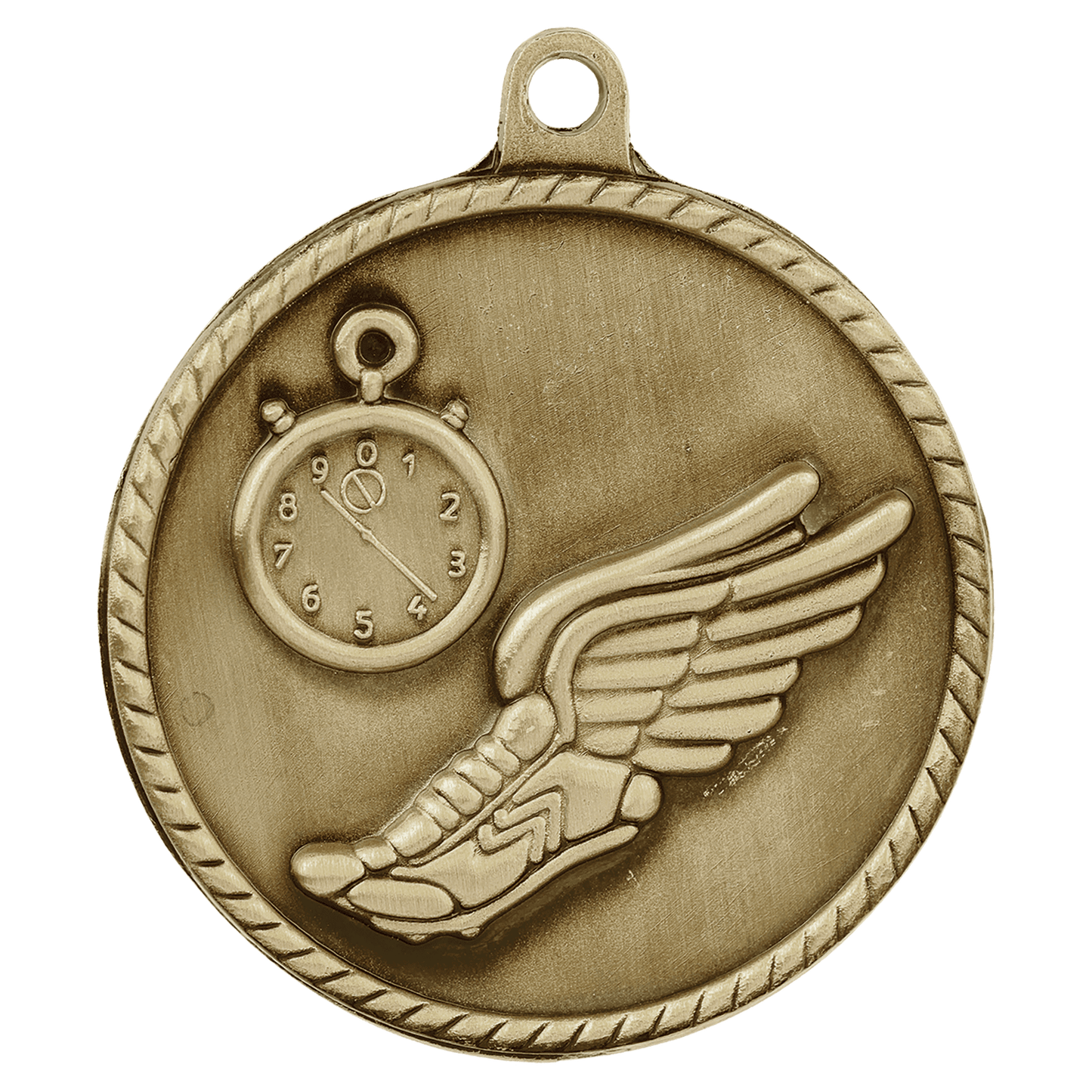 Antique Gold 2" Track High Relief Medal