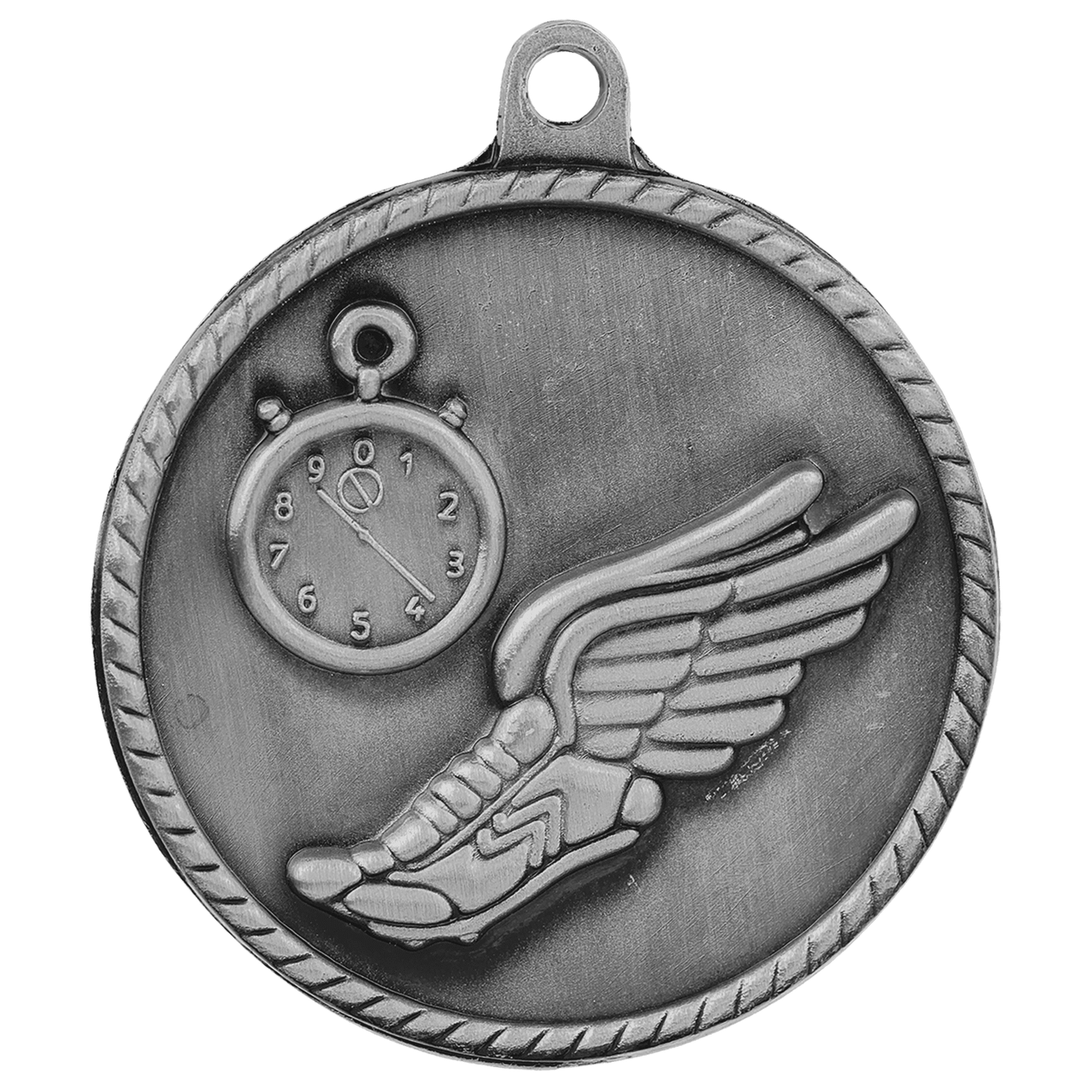 Antique Silver 2" Track High Relief Medal