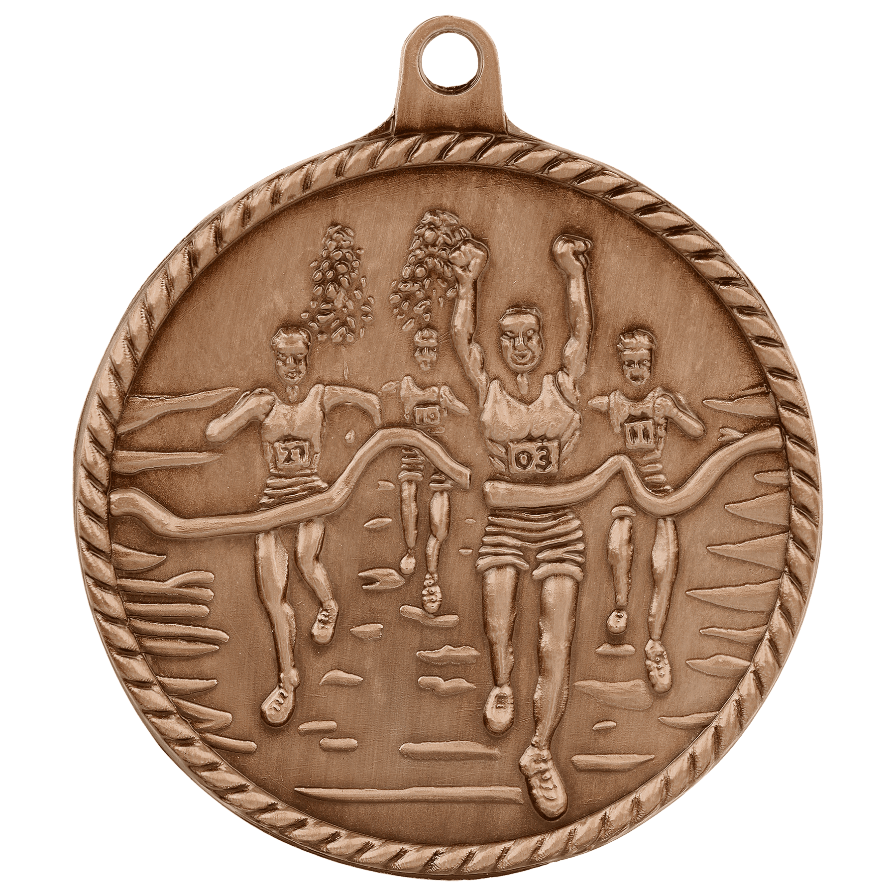 Antique Bronze 2" Cross Country High Relief Medal