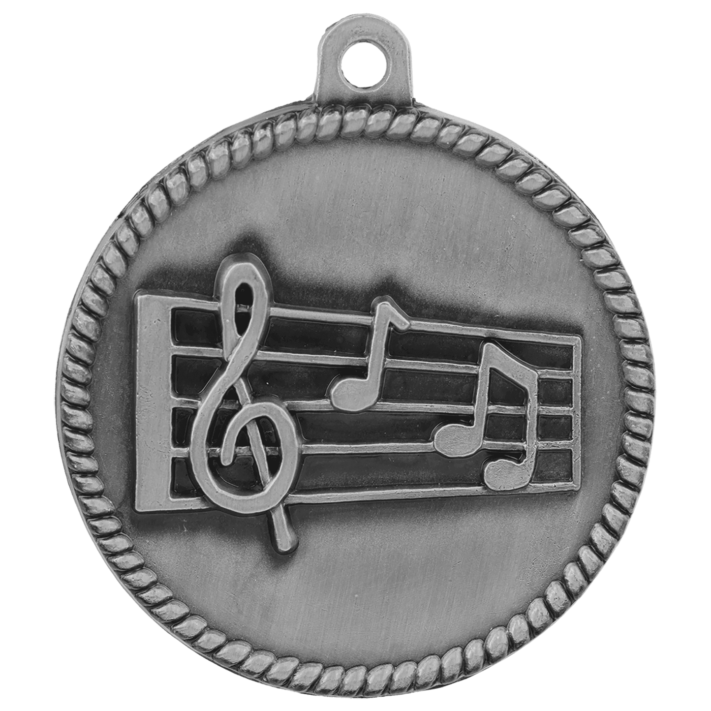 Antique Silver 2" Music High Relief Medal