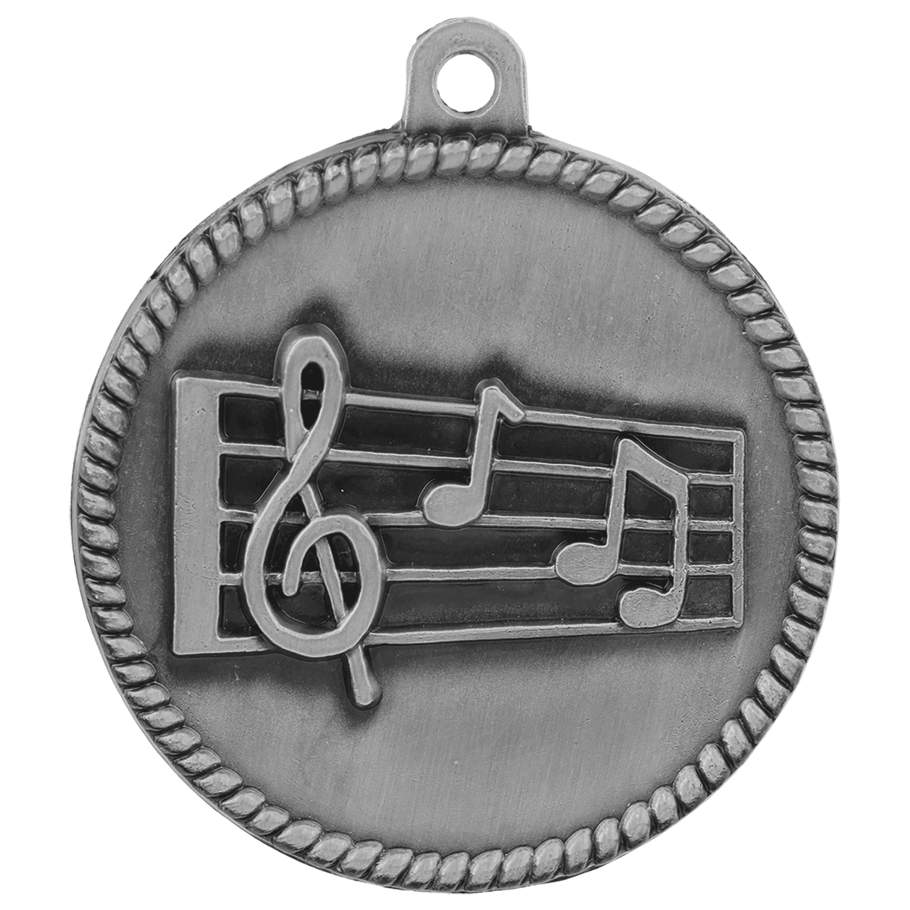Antique Silver 2" Music High Relief Medal