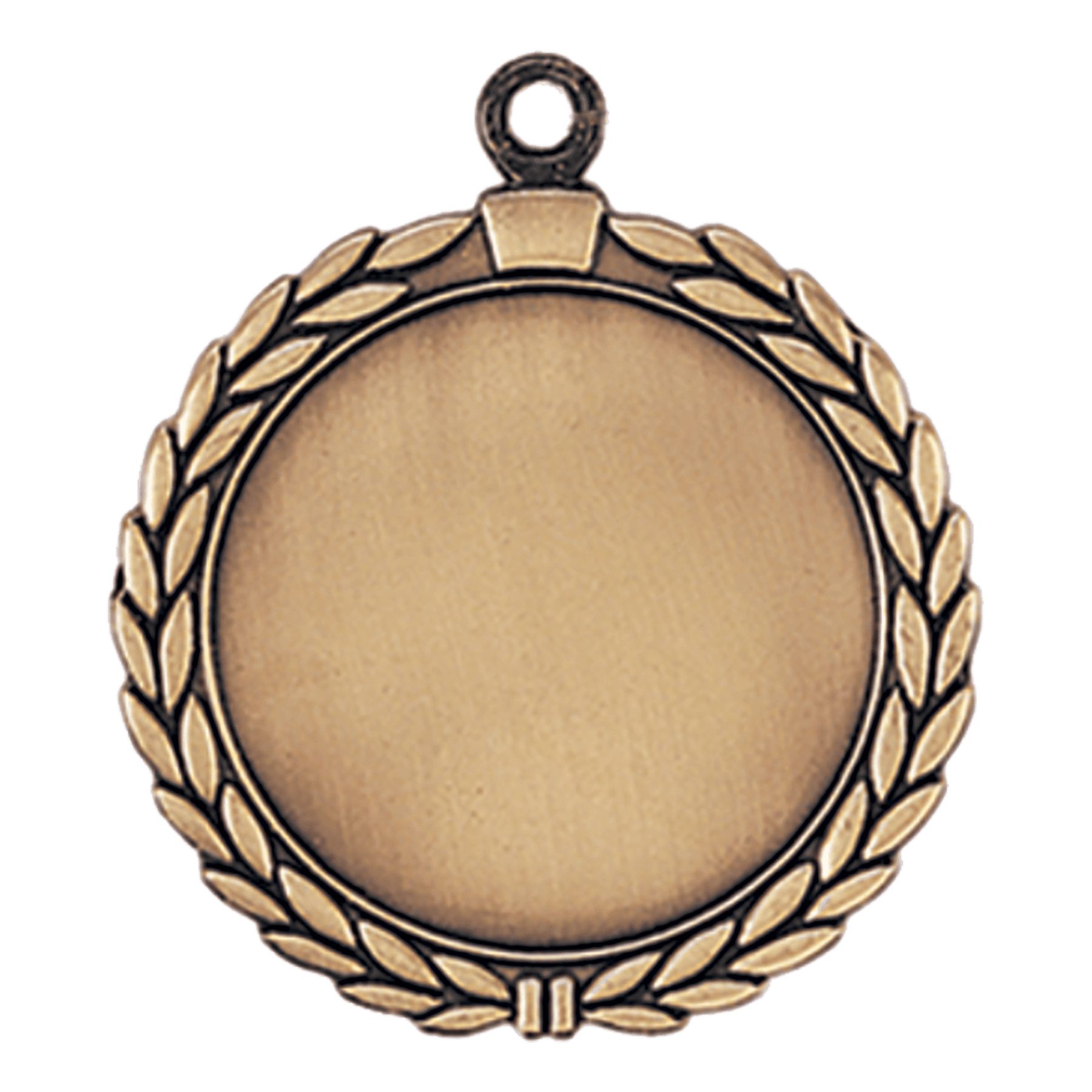 Antique Gold 2 1/2" Wreath 2" Insert Holder Medal