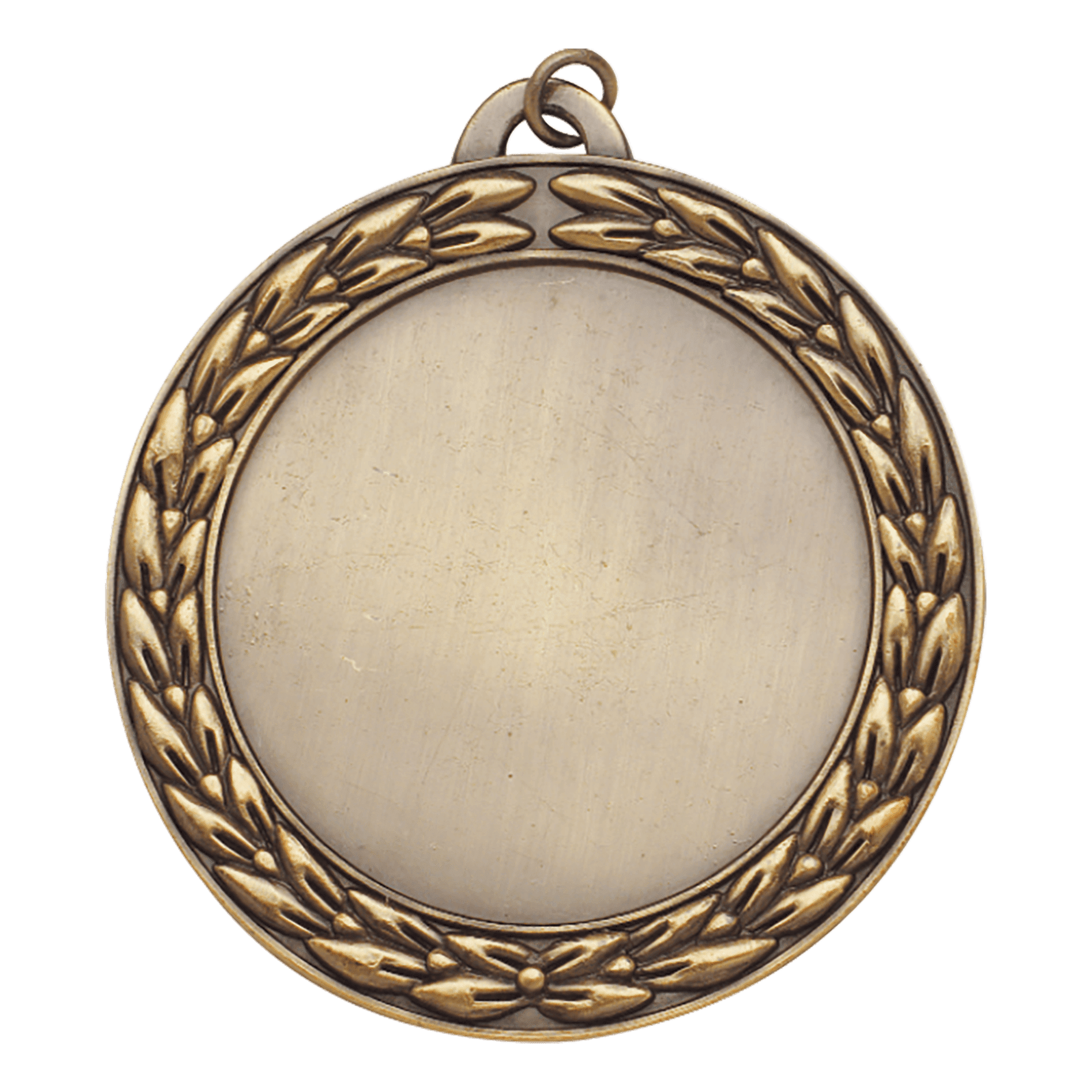 Antique Gold 2 2 3/4" Wreath 2" Insert Holder Medal