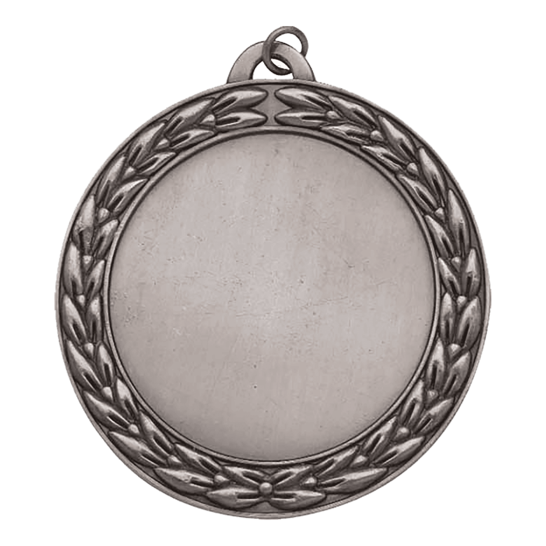Antique Silver 2 2 3/4" Wreath 2" Insert Holder Medal