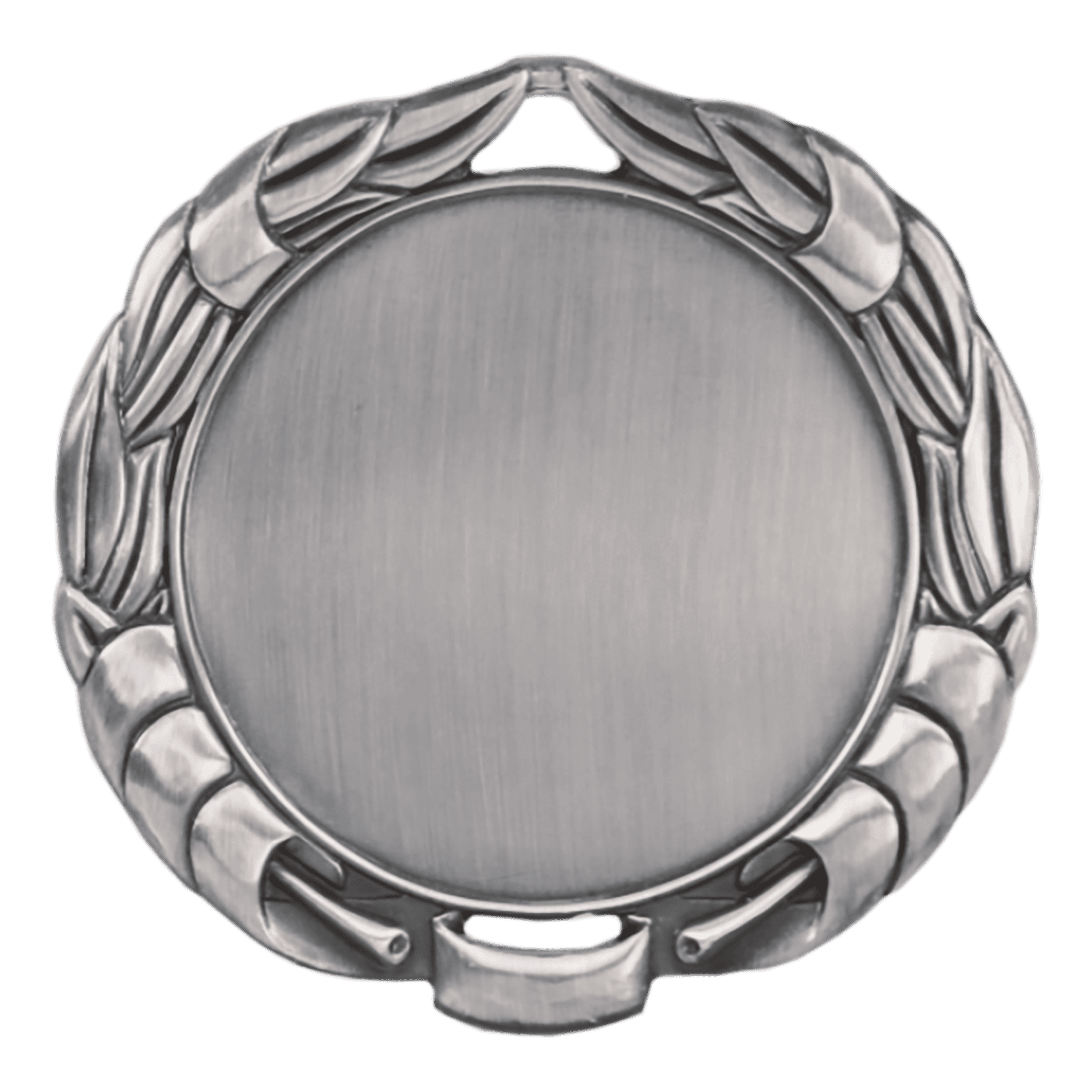 Antique Silver 2 3/4" Wreath 2" Insert Holder Medal (double sided)