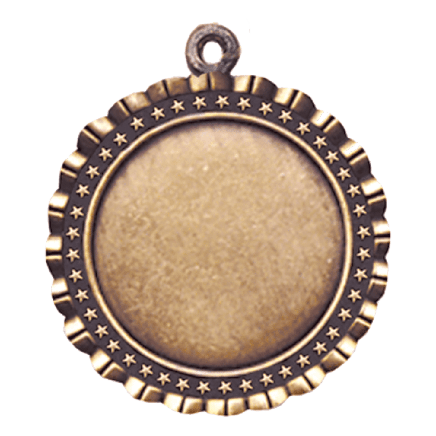 Antique Gold 2 5/8" Star 2" Insert Holder Medal