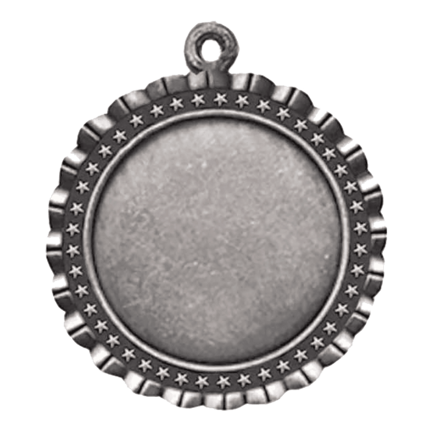 Antique Silver 2 5/8" Star 2" Insert Holder Medal