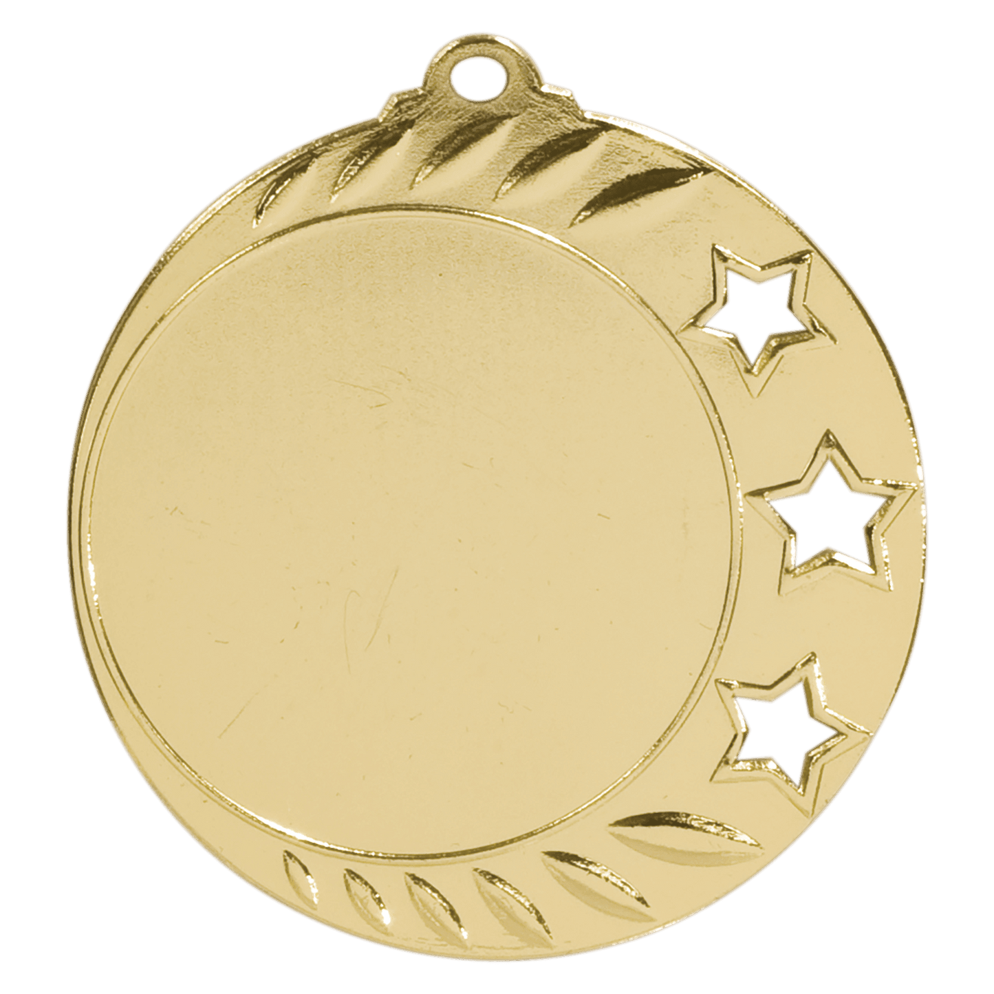 Bright Gold 2 3/4" 3-Star 2" Insert Holder Medal