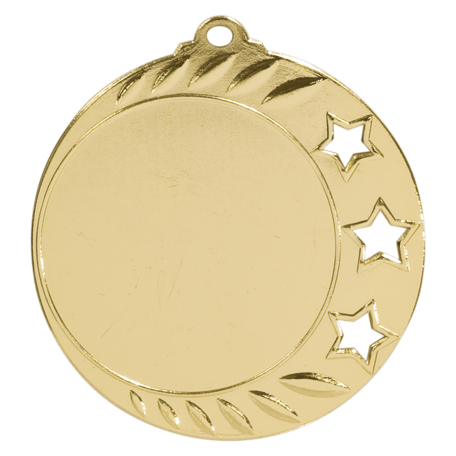 Bright Gold 2 3/4" 3-Star 2" Insert Holder Medal
