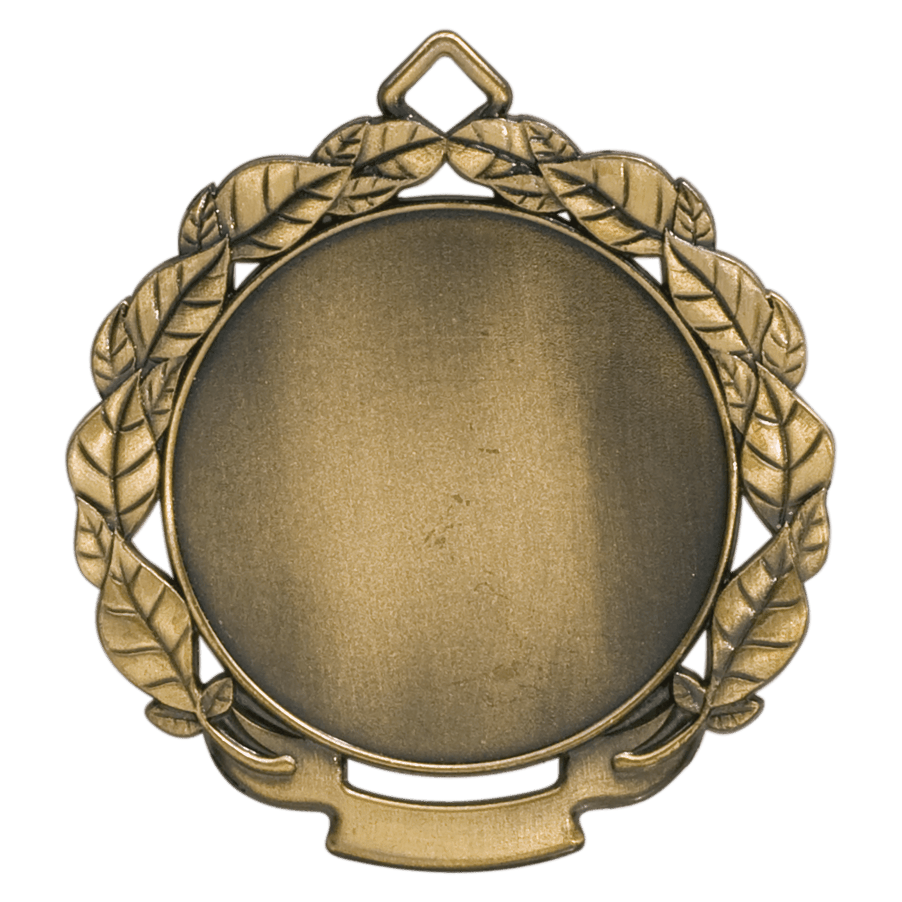 Antique Gold 2 3/4" Leaf 2" Insert Holder Medal