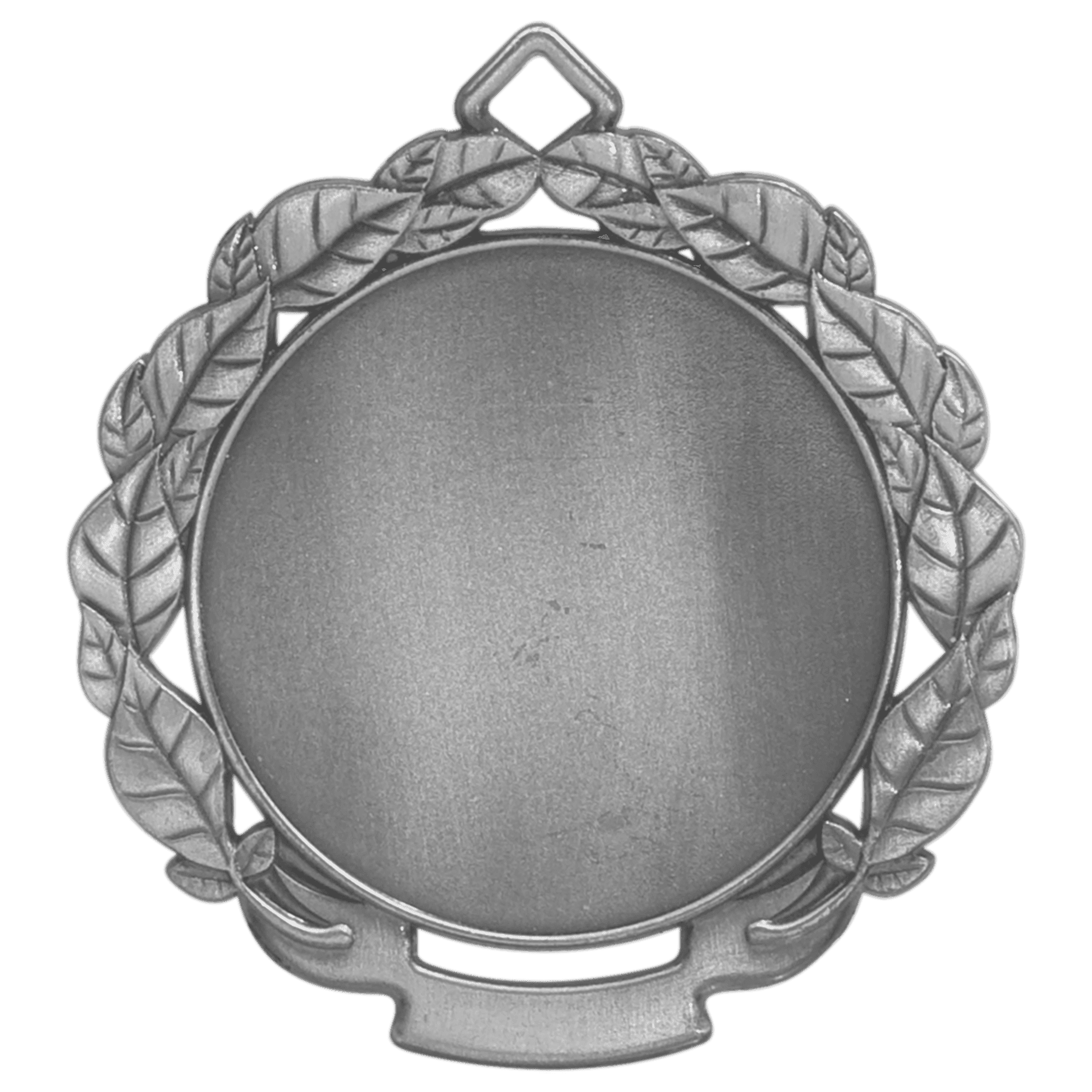 Antique Silver 2 3/4" Leaf 2" Insert Holder Medal