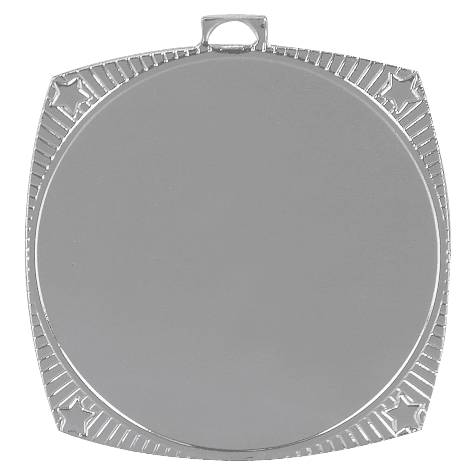 Bright Silver 2 1/8" Square Star 2" Insert Holder Medal