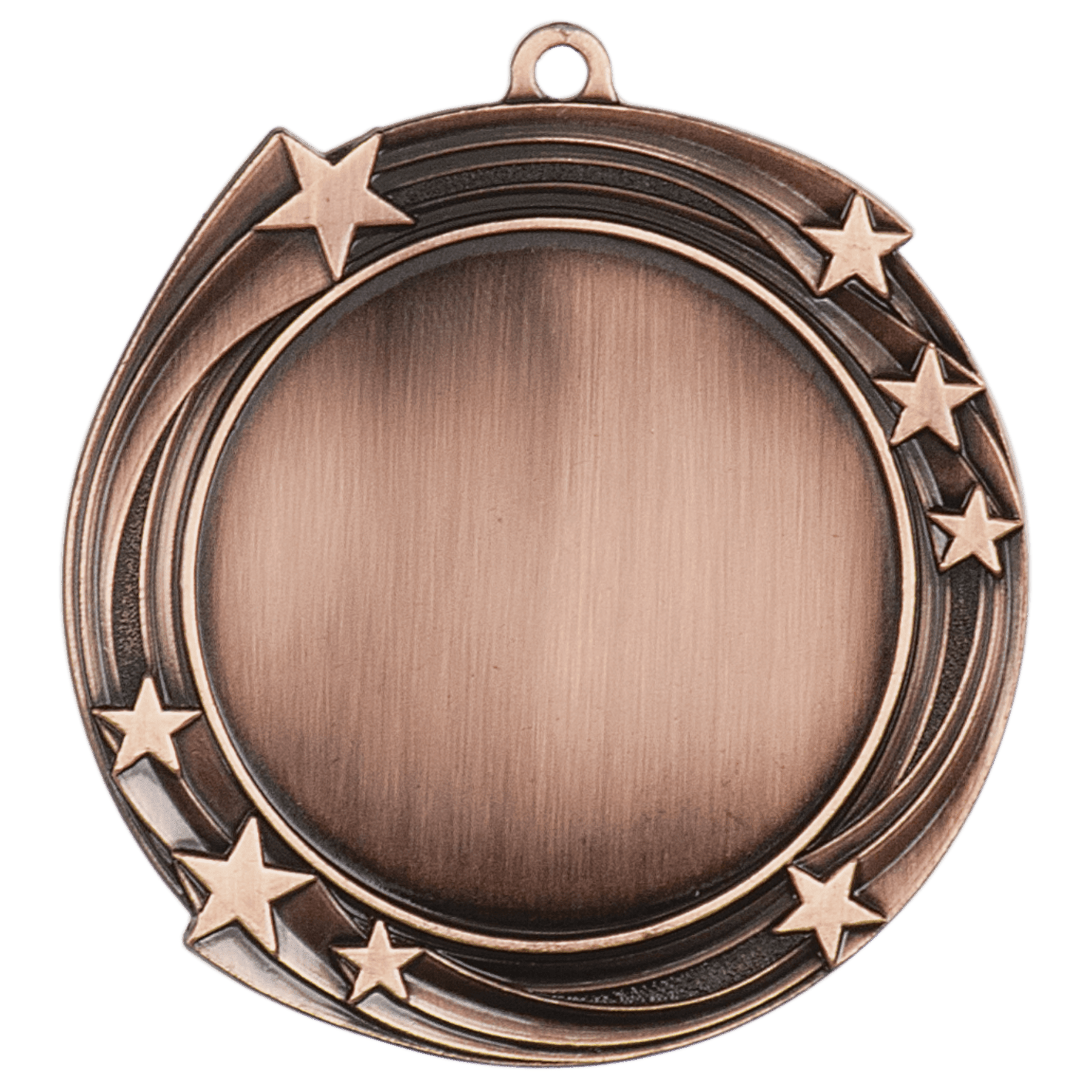 Antique Bronze 2 3/4" Swirling Star 2" Insert Holder Medal