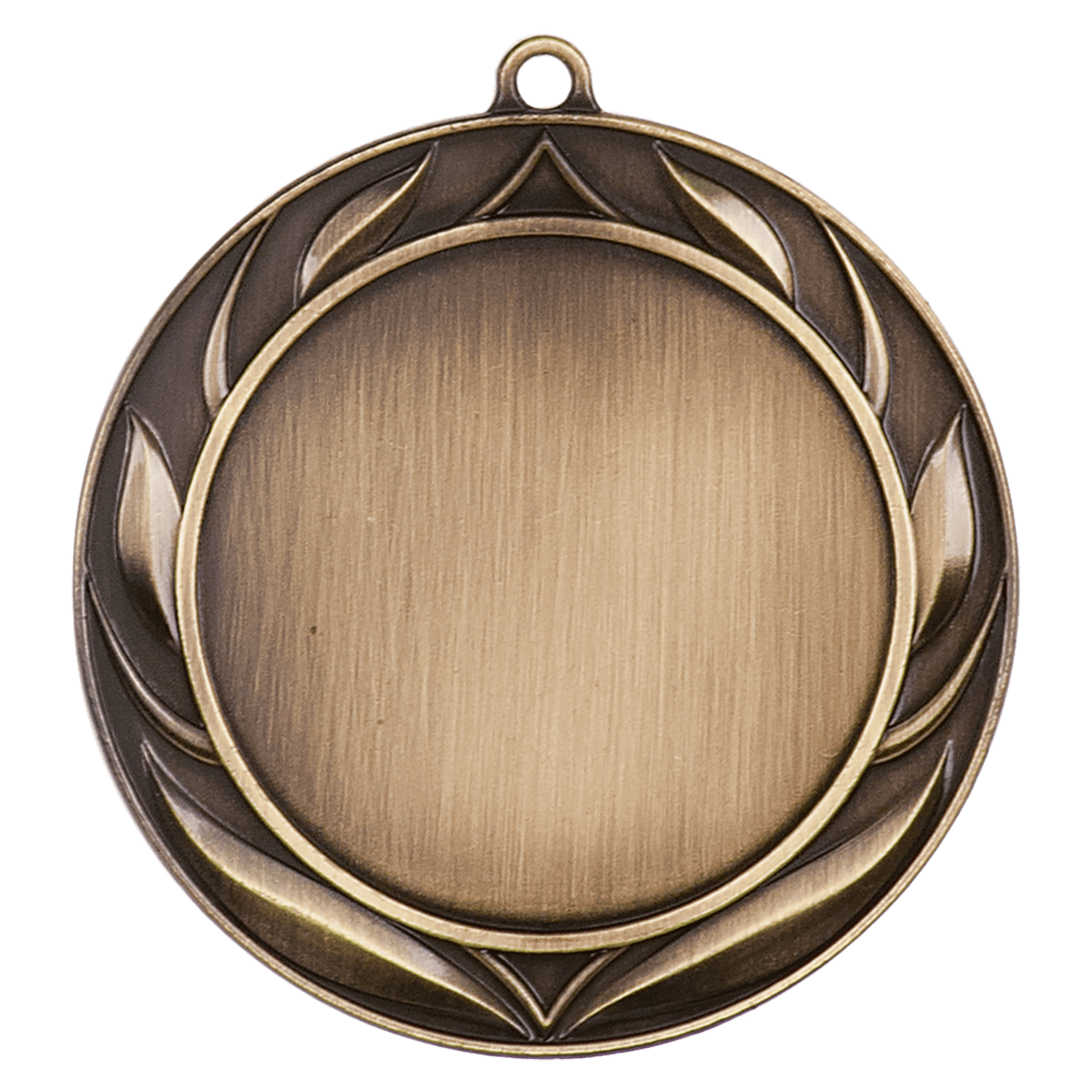 Antique Gold 2 3/4" Wreath 2" Insert Holder Medal