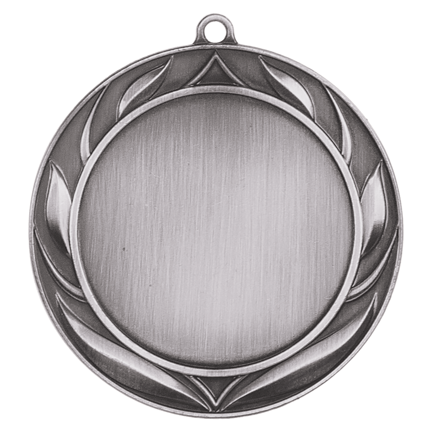 Antique Silver 2 3/4" Wreath 2" Insert Holder Medal