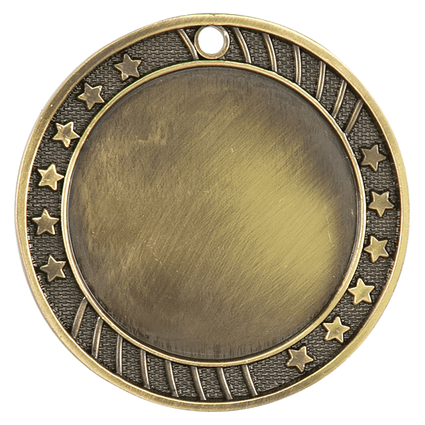 Antique Gold 2 3/4" 12-Star 2" Insert Holder Medal