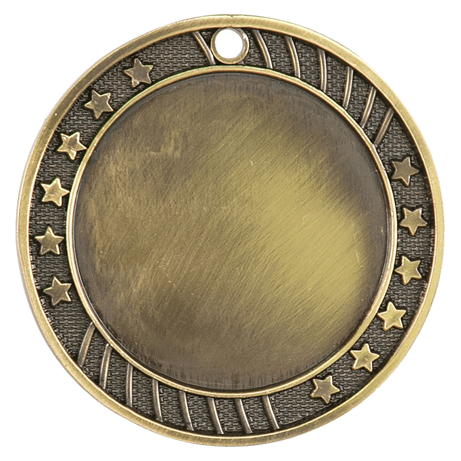 Antique Gold 2 3/4" 12-Star 2" Insert Holder Medal