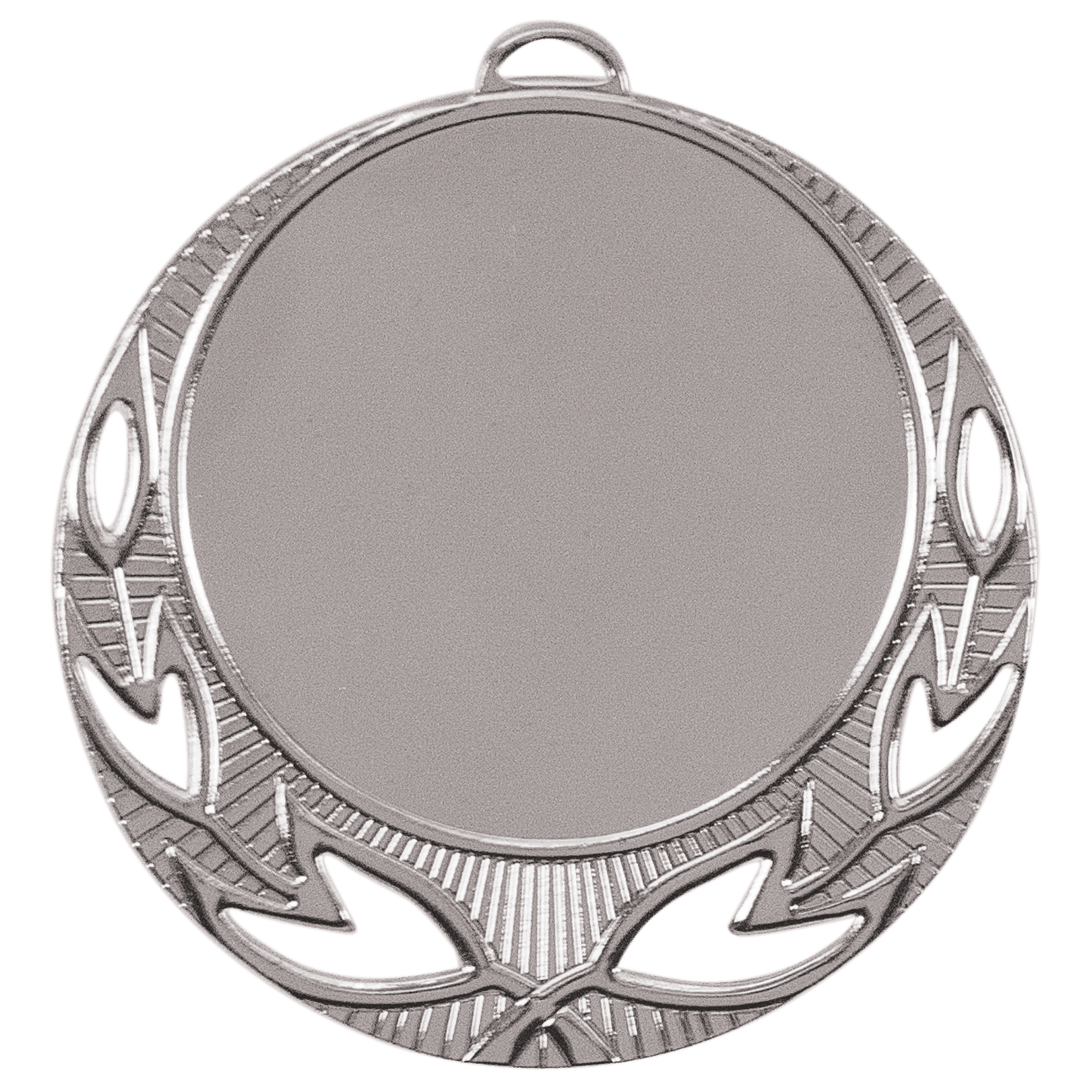 Bright Silver 2 3/4" Open Wreath 2" Insert Holder Medal