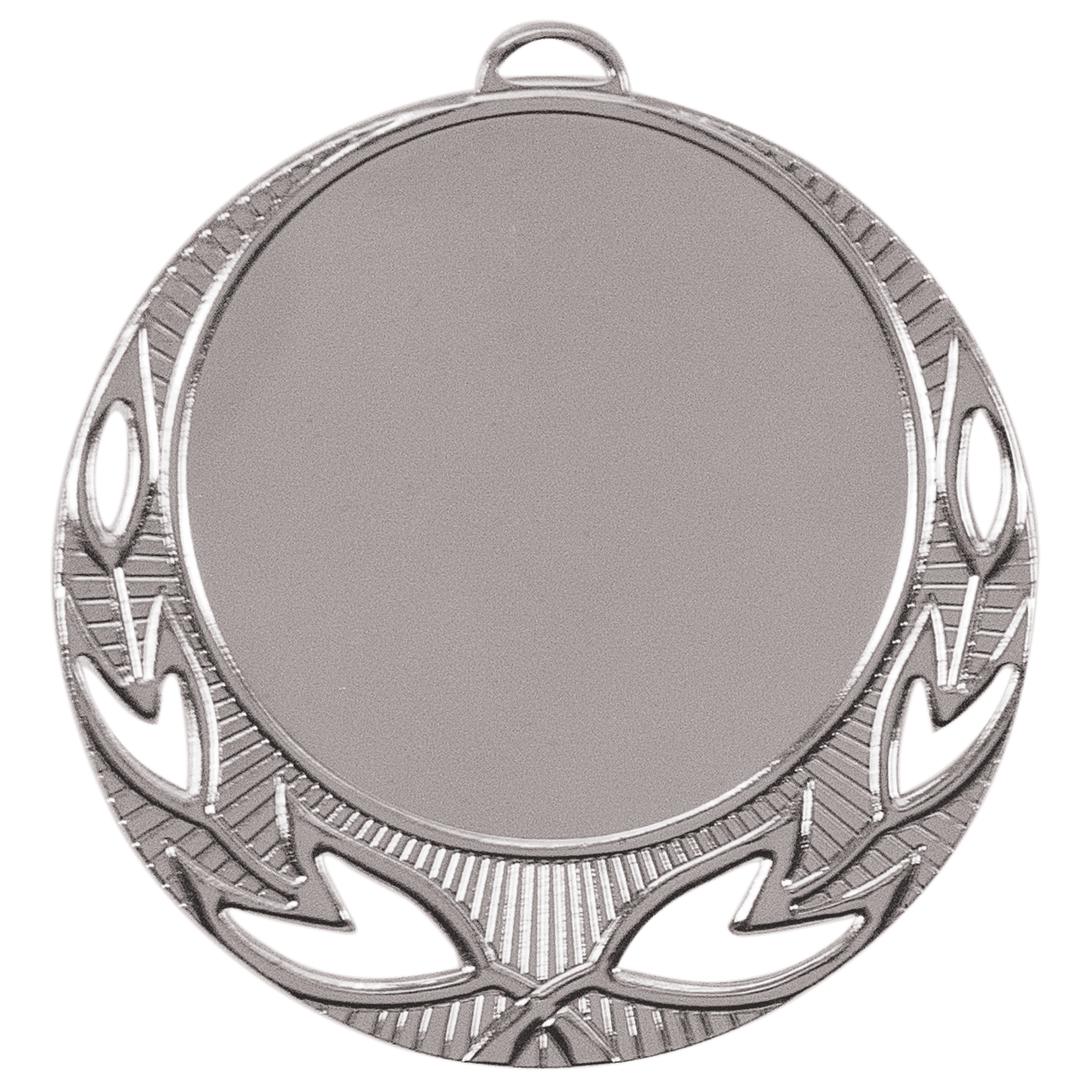 Bright Silver 2 3/4" Open Wreath 2" Insert Holder Medal