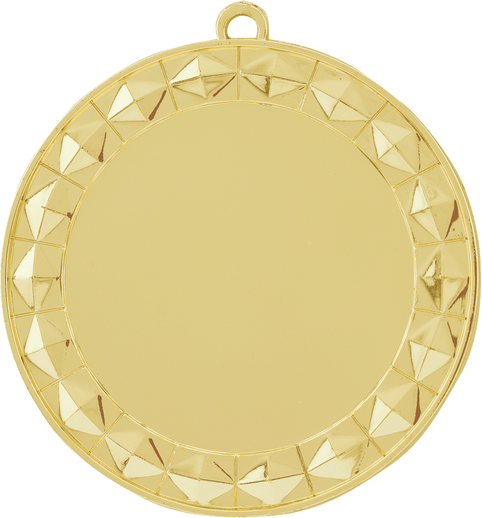 Bright Gold 2 3/4" Diamond 2" Insert Holder Medal