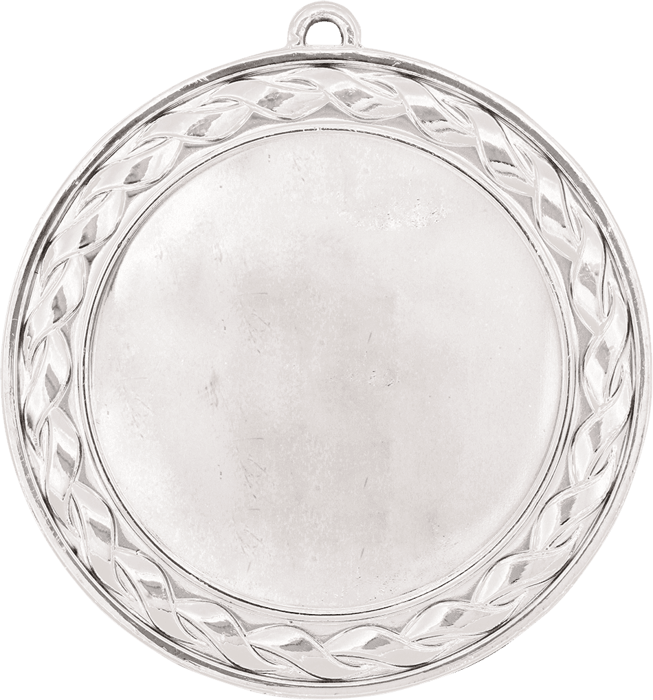Bright Silver 2 3/4" Weave 2" Insert Holder Medal