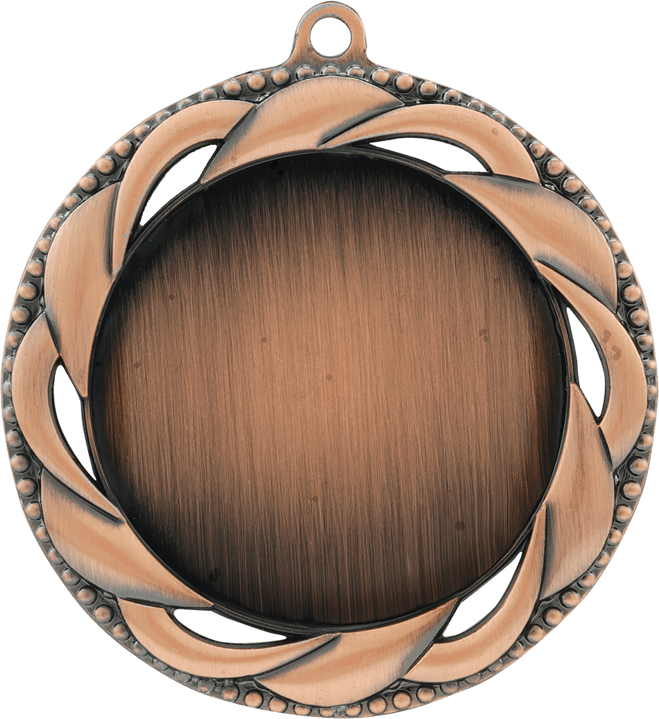 Antique Bronze 2 3/4" Rosette 2" Insert Holder Medal