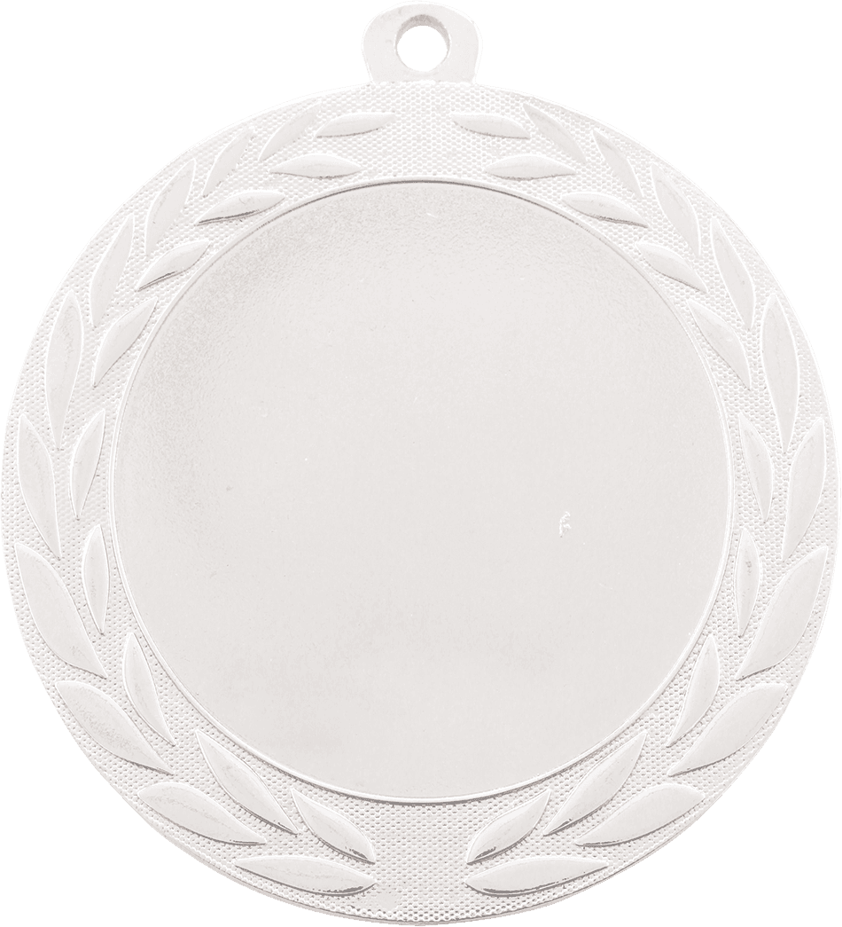 Bright Silver 2 3/4" Wreath 2" Insert Holder Medal