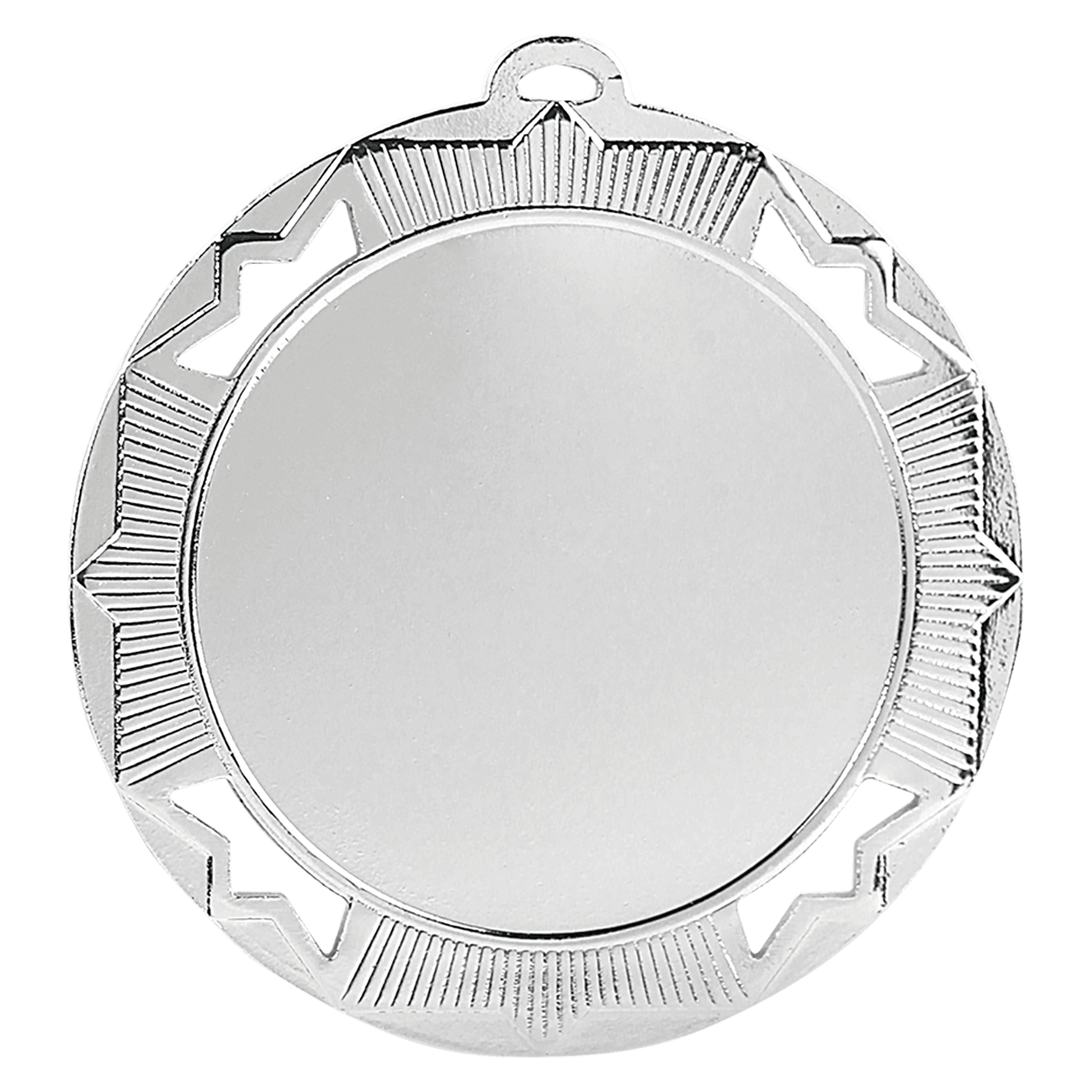 Bright Silver 2 3/4" Crown 2" Insert Holder Medal