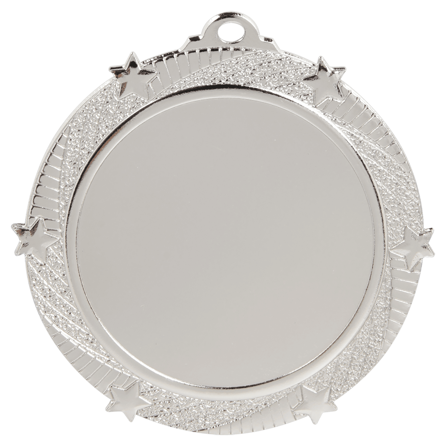 Bright Silver 2 3/4" 6-Star 2" Insert Medal Holder