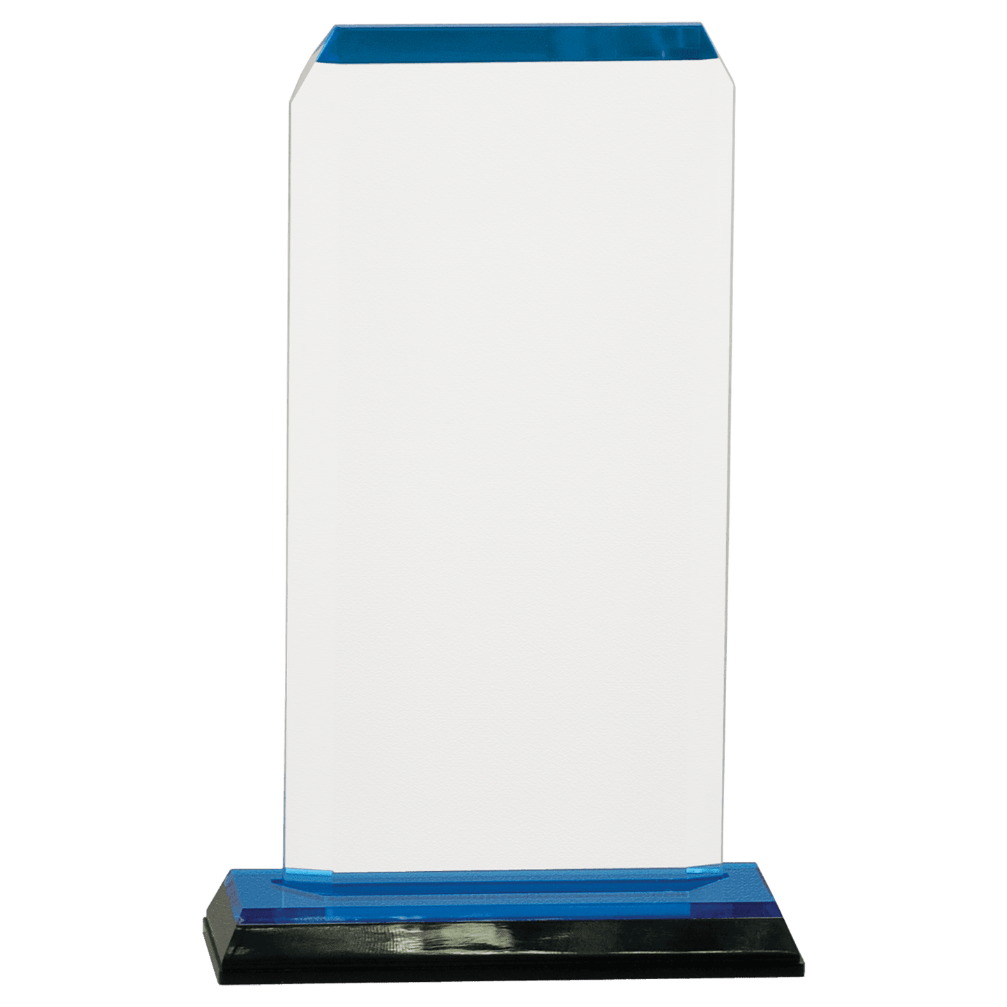 Blue 3 1/2" x 7 1/2" Clipped Corner Impress Acrylic