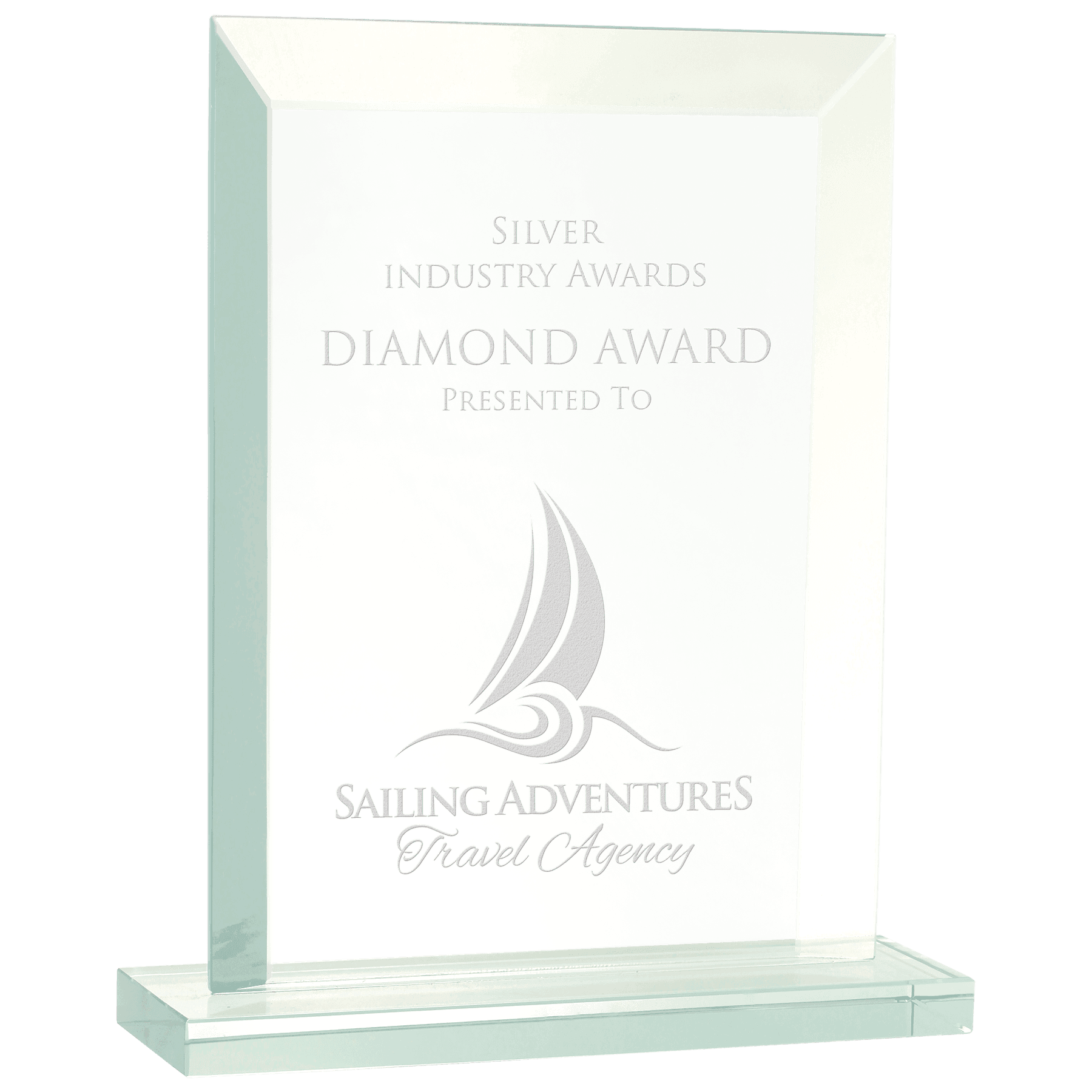 7 3/4" Rectangle Jade Glass Award
