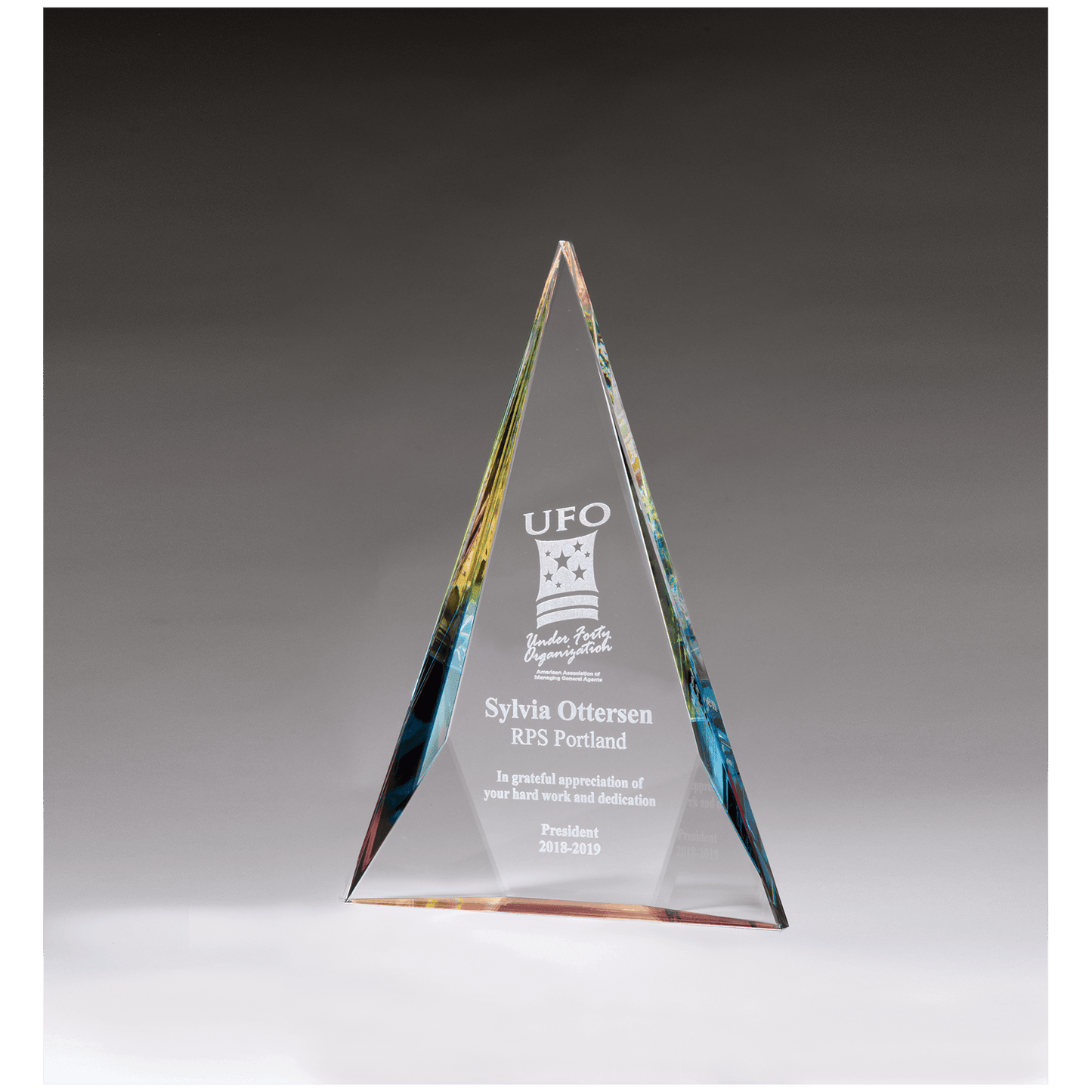 7 3/4" x 11" x 1 1/8" (Tapered) Diamond Series Crystal with Prism-Effect