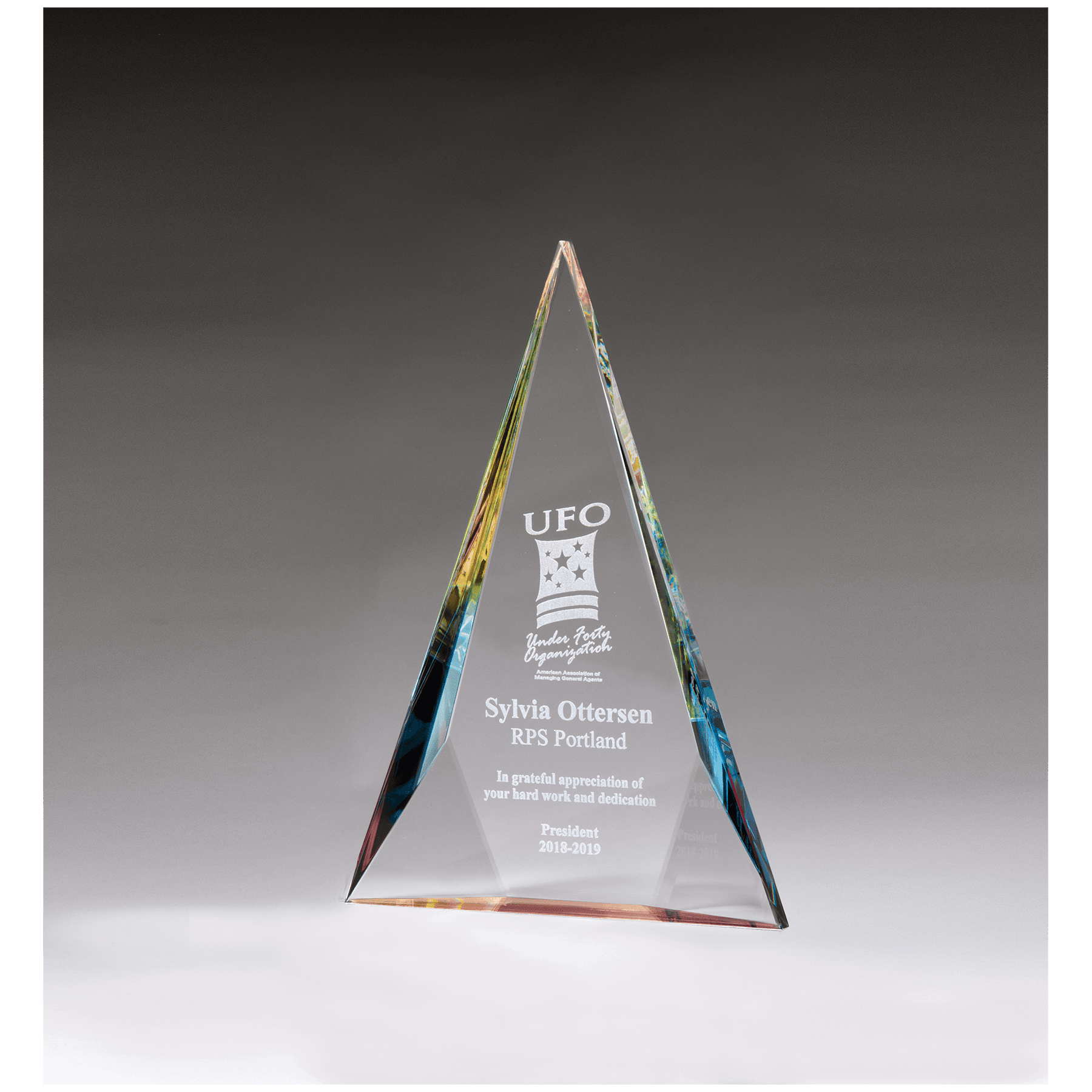 7 3/4" x 11" x 1 1/8" (Tapered) Diamond Series Crystal with Prism-Effect