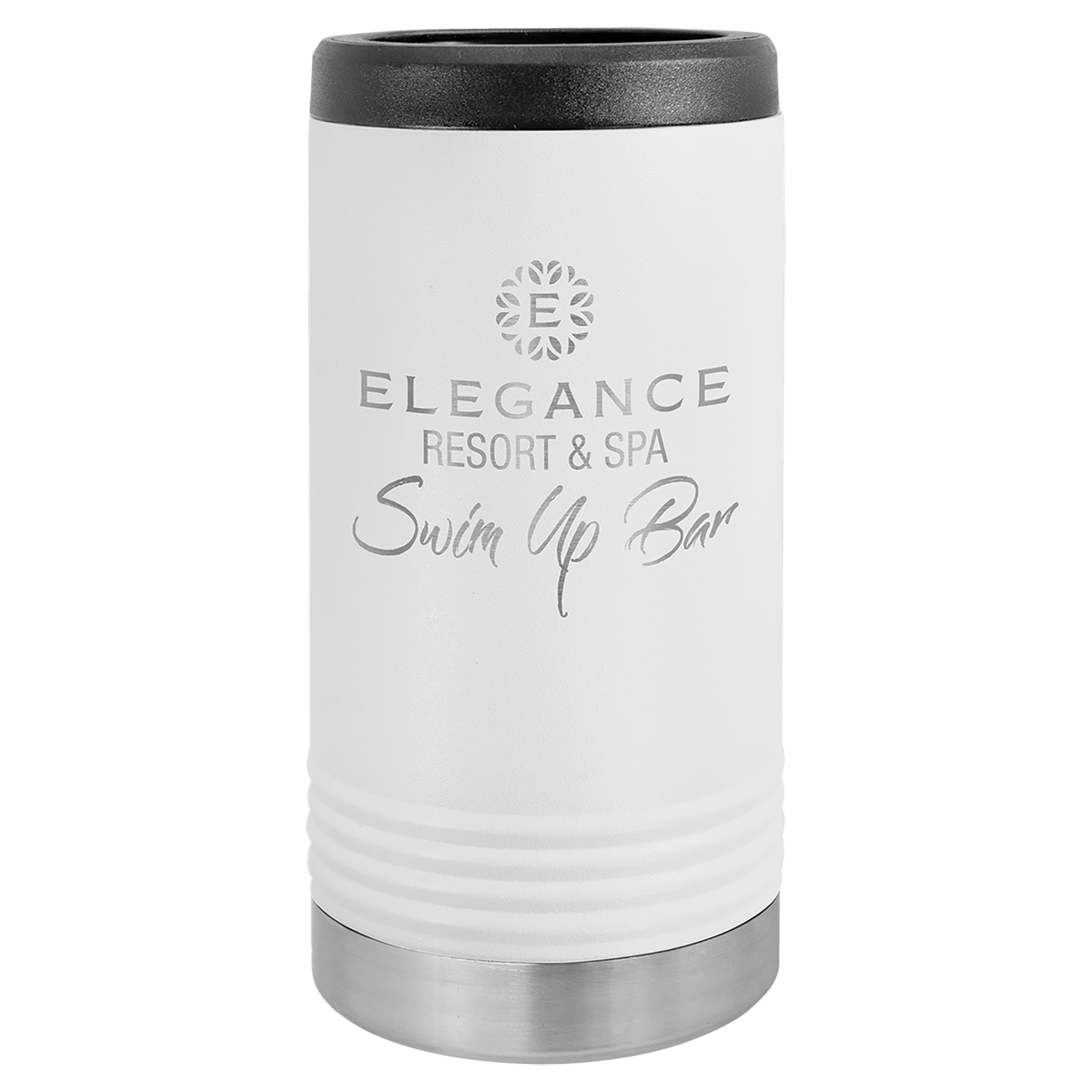White Laserable Leatherette Slim Beverage Holder