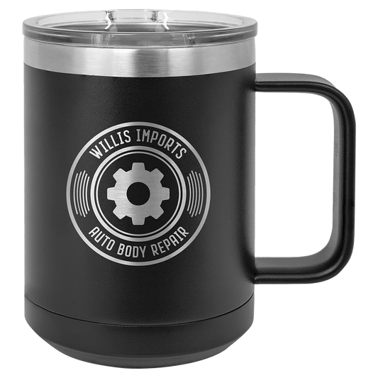 Black Polar Camel 15 oz. Vacuum Insulated Mug with Slider Lid