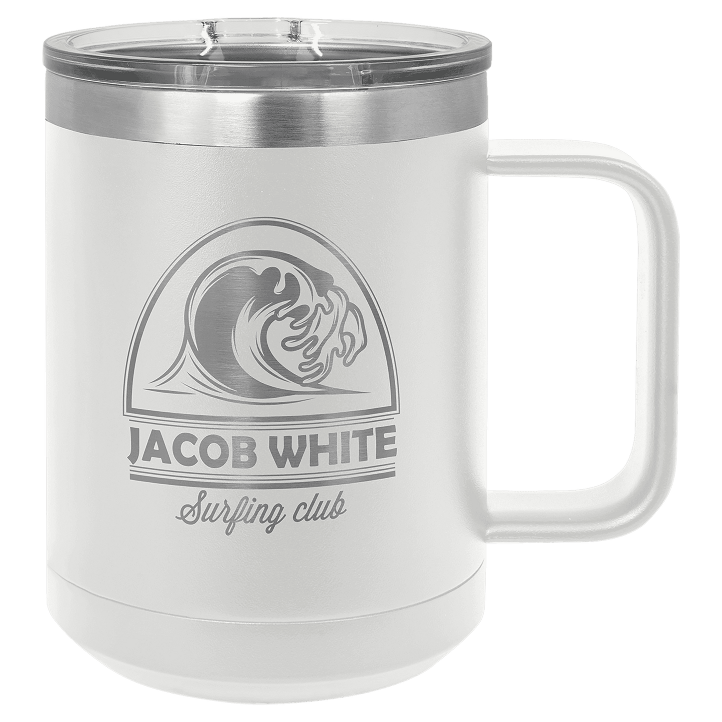 White Polar Camel 15 oz. Vacuum Insulated Mug with Slider Lid