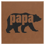 Dark Brown 10" x 10" Laserable Leatherette Wall Decor with Sawtooth Hanger