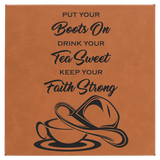 Rawhide 10" x 10" Laserable Leatherette Wall Decor with Sawtooth Hanger