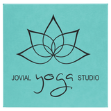 Teal 10" x 10" Laserable Leatherette Wall Decor with Sawtooth Hanger