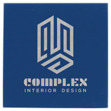 Blue/Silver 10" x 10" Laserable Leatherette Wall Decor with Sawtooth Hanger