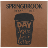 Dark Brown 14" x 14" Laserable Leatherette Wall Decor with Sawtooth Hanger