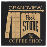 Black/Gold 14" x 14" Laserable Leatherette Wall Decor with Sawtooth Hanger