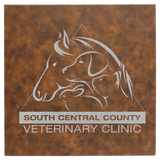 Rustic/Silver 14" x 14" Laserable Leatherette Wall Decor with Sawtooth Hanger