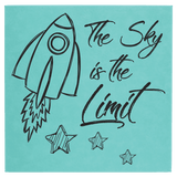 Teal 14" x 14" Laserable Leatherette Wall Decor with Sawtooth Hanger